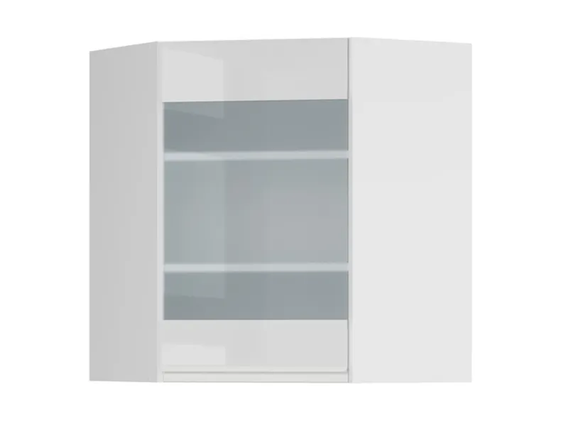 BRW Кутова кухонна шафа 60 см з вітриною зліва глянцевий білий, альпійський білий/глянцевий білий FH_GNWU_60/72_LV-BAL/BIP фото №1