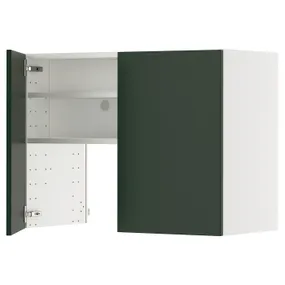 IKEA METOD МЕТОД, настінн шаф д/витяжки з полиц/дверц, білий / Хавсторп темно-зелений, 80x60 см 295.568.81 фото