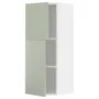 IKEA METOD МЕТОД, навесной шкаф с полками / 2дверцы, белый / светло-зеленый, 40x100 см 094.864.79 фото