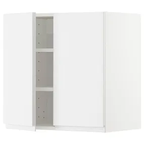 IKEA METOD МЕТОД, навесной шкаф с полками / 2дверцы, белый / Воксторп глянцевый / белый, 60x60 см 794.692.02 фото