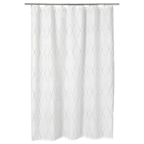 IKEA BASTSJÖN БАСТШЁН, штора для ванной, белый/серый/бежевый, 180x200 см 804.660.66 фото