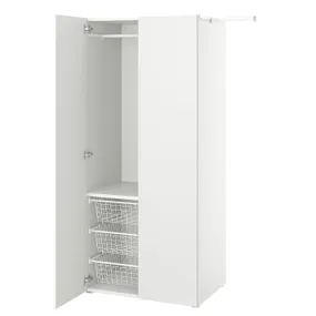 IKEA PLATSA ПЛАТСА, гардероб із 2 дверцятами, білий / ФОННЕС білий, 110-127x57x181 см 494.372.84 фото