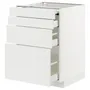 IKEA METOD МЕТОД / MAXIMERA МАКСИМЕРА, напольный шкаф с выдвиж панелью / 3ящ, белый / Стенсунд белый, 60x60 см 194.334.71 фото