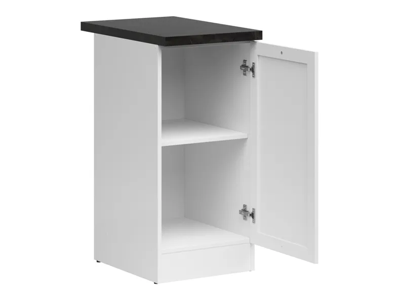 BRW Junona Line базовый шкаф для кухни 40 см правый с топом белый, белый/белый/металлический сланцевый черный/золотой D1D/40/82_P_ZBL-BI/BI/LMC фото №3