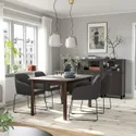 IKEA STRANDTORP СТРАНДТОРП / TOSSBERG ТОССБЕРГ, стіл+4 стільці, коричневий / чорний металік / сірий, 150 / 205 / 260x95 см 194.410.27 фото thumb №2