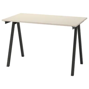 IKEA TROTTEN ТРОТТЕН, письмовий стіл, бежевий/антрацит, 120x70 см 094.295.68 фото