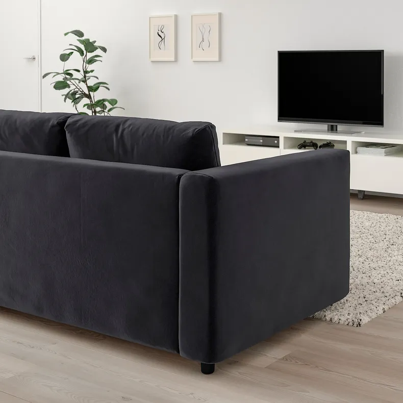 IKEA VIMLE ВІМЛЕ, 3-місний диван, з підголовником / Djuparp темно-сірий 094.336.07 фото №3