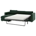 IKEA VIMLE ВИМЛЕ, чехол на 3-местный диван-кровать, с шезлонгом/Djuparp темно-зеленый 495.013.45 фото thumb №2
