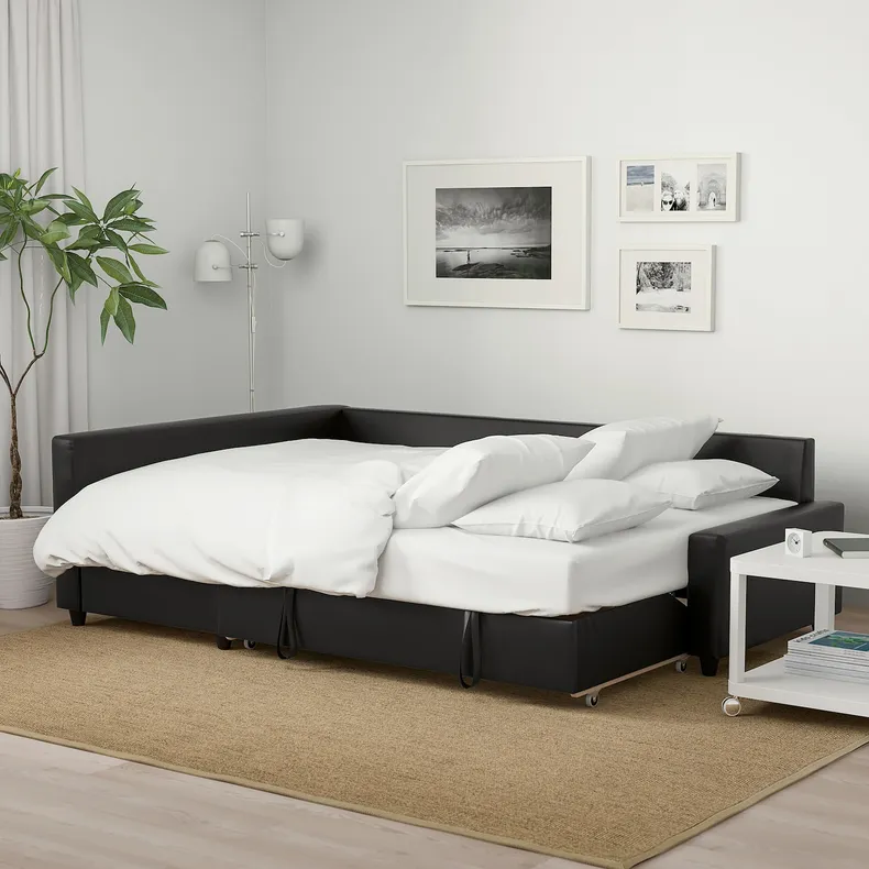 IKEA FRIHETEN ФРІХЕТЕН, кутов диван-ліжко із відд д / зберіг, БОМСТАД чорний 692.168.18 фото №4