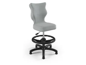 BRW Детский стул с подставкой для ног серый размер 4 OBR_PETIT_CZARNY_ROZM.4_WK+P_VELVET_03 фото
