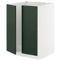 IKEA METOD МЕТОД, напольный шкаф для мойки+2 двери, белый/Гавсторп темно-зеленый, 60x60 см 795.576.23 фото thumb №1