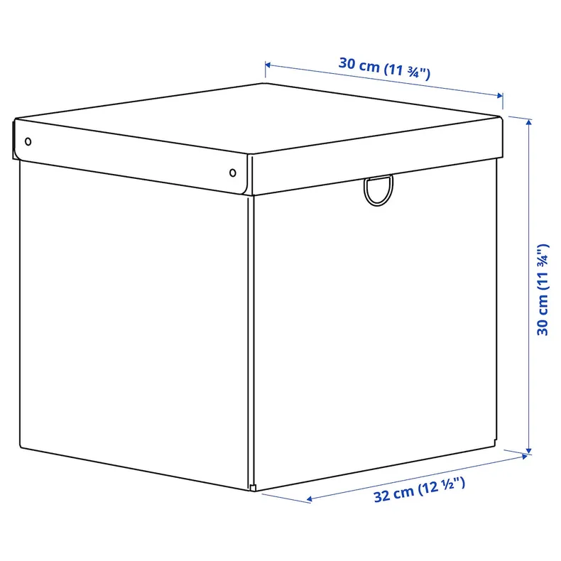 IKEA NIMM НІММ, коробка для зберігання з кришкою, сірі крапки, 32x30x30 см 605.959.98 фото №8