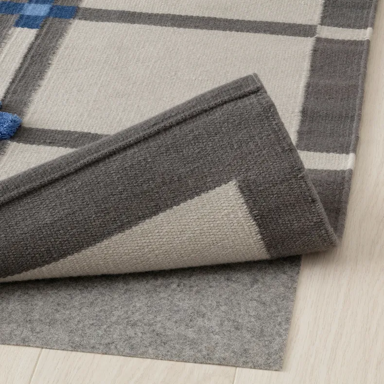 IKEA KNYLHAVREN КНЮЛХАВРЕН, килим, пласке плетіння, сірий / ручна робота, 200x300 см 305.761.52 фото №4