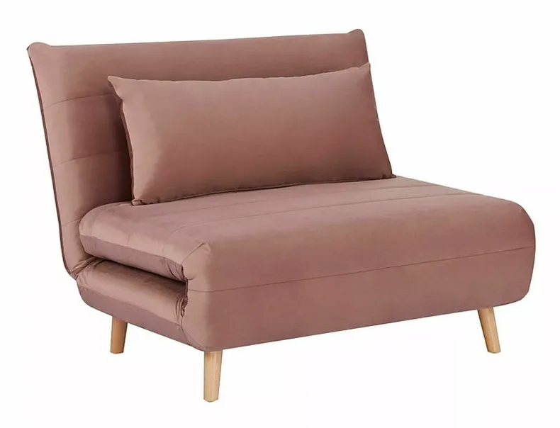Диван-кровать раскладной бархатный SIGNAL SPIKE Velvet, античный розовый фото №1