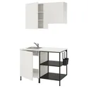 IKEA ENHET ЕНХЕТ, кухня, антрацит / білий, 123x63.5x222 см 993.371.16 фото thumb №1