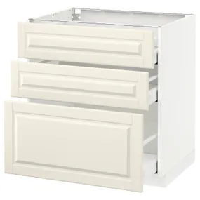 IKEA METOD МЕТОД / MAXIMERA МАКСИМЕРА, напольный шкаф с 3 ящиками, белый / бодбинские сливки, 80x60 см 490.496.89 фото