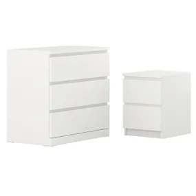 IKEA MALM МАЛЬМ, комплект мебели для спальни,2 предм, белый 294.834.13 фото