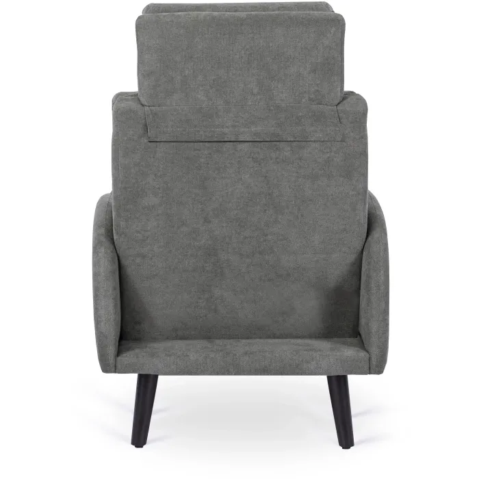 Кресло мягкое с подставкой для ног MEBEL ELITE HENRY, ткань: серый фото №9