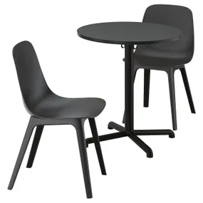 IKEA STENSELE СТЕНСЕЛЕ / ODGER ОДГЕР, стол и 2 стула, антрацит антрацит/антрацит, 70 см 995.694.65 фото