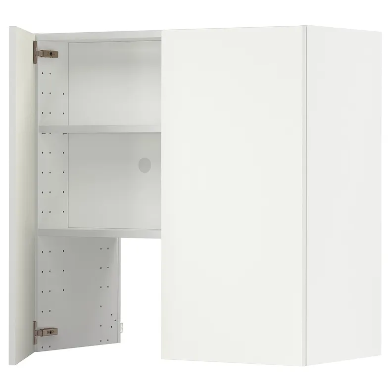 IKEA METOD МЕТОД, настінн шаф д / витяжки з полиц / дверц, білий / ВАЛЛЬСТЕНА білий, 80x80 см 295.073.05 фото №1