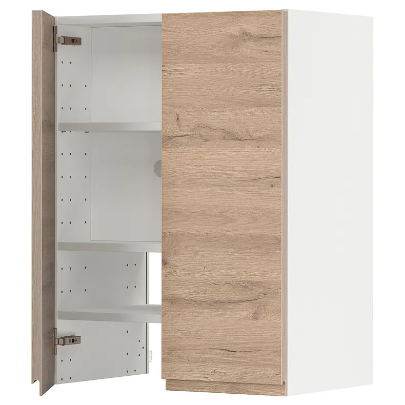 IKEA METOD МЕТОД, навесной шкаф д / вытяжки / полка / дверь, белый / Воксторп имит. дуб, 60x80 см 895.045.73 фото №1