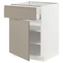 IKEA METOD МЕТОД / MAXIMERA МАКСИМЕРА, напольный шкаф с ящиком / дверцей, белый / матовый темно-бежевый, 60x60 см 094.917.96 фото thumb №1