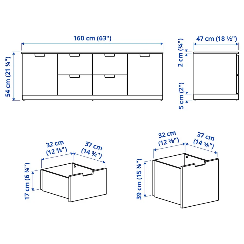 IKEA NORDLI НОРДЛІ, комод із 6 шухлядами, білий, 160x54 см 492.766.29 фото №4