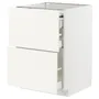 IKEA METOD МЕТОД / MAXIMERA МАКСИМЕРА, напольный шкаф с выдвиж панелью / 3ящ, белый / Вальстена белый, 60x60 см 395.072.15 фото