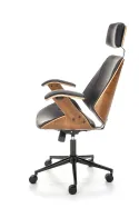 Крісло комп'ютерне офісне обертове HALMAR IGNAZIO, горіховий чорний, екошкіра фото thumb №4