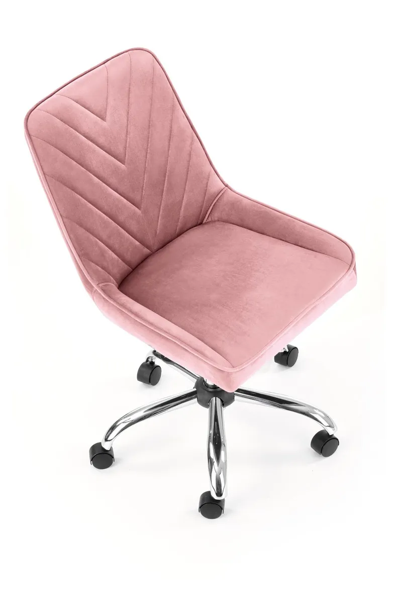 Крісло комп'ютерне офісне обертове HALMAR RICO, рожевий оксамит фото №2