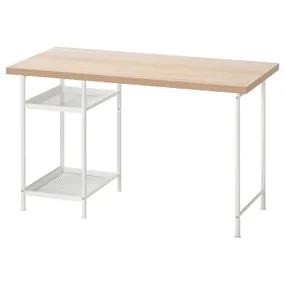 IKEA LAGKAPTEN ЛАГКАПТЕН / SPÄND СПЭНД, письменный стол, Дуб, окрашенный в белый/белый цвет, 120x60 см 595.636.15 фото