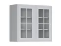 BRW Двухдверный верхний кухонный шкаф Verdi 80 см с витриной светло-серый матовый, греноловый серый/светло-серый матовый FL_G_80/72_LV/PV-SZG/JSZM фото thumb №2