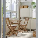 IKEA ASKHOLMEN АСКХОЛЬМЕН, стіл+2 складані стільці, вуличний, темно-коричневий / бежевий Фрессон/Дувхольмен, 60x62 см 895.299.41 фото thumb №2