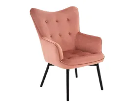 М'яке крісло оксамитове SIGNAL CARMEN Velvet, античний рожевий фото