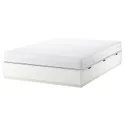 IKEA NORDLI НОРДЛИ, кровать с отд д / хранения и матрасом, белый / Екрехамн твердый, 160x200 см 395.368.78 фото thumb №1