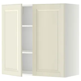 IKEA METOD МЕТОД, навісна шафа з полицями / 2 дверцят, білий / БУДБІН кремово-білий, 80x80 см 694.677.41 фото