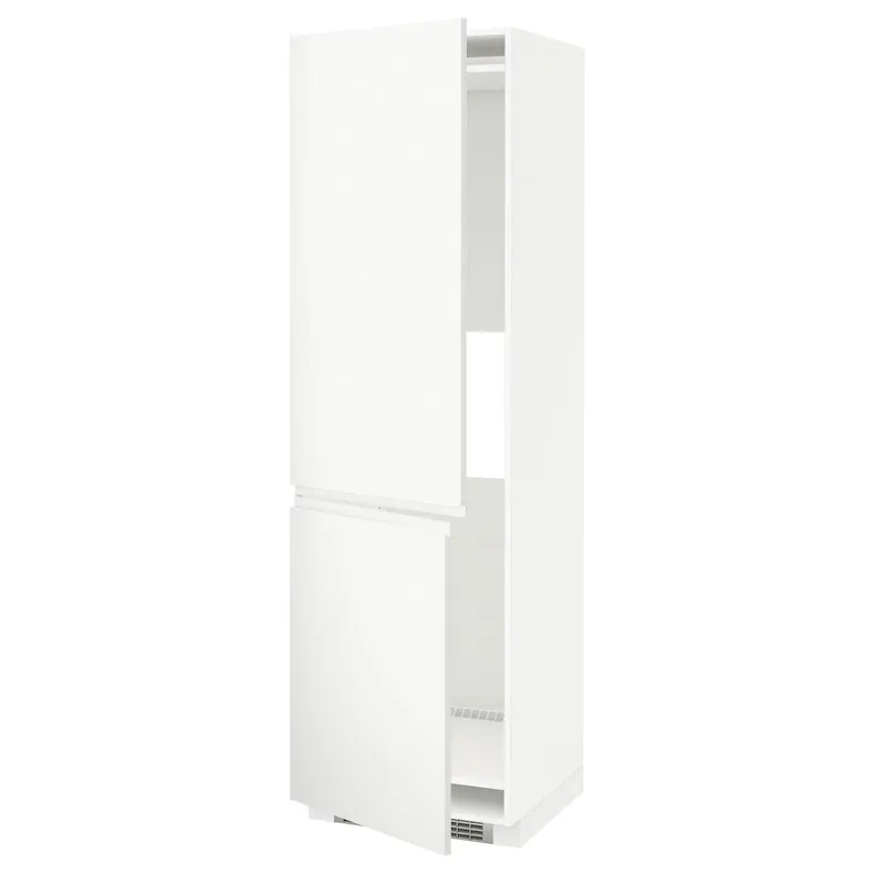 IKEA METOD МЕТОД, выс шкаф д / холодильн или морозильн, белый / Воксторп матовый белый, 60x60x200 см 291.113.71 фото №1