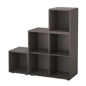IKEA EKET ЭКЕТ, комбинация шкафов с ножками, тёмно-серый, 105x35x107 см 691.908.61 фото