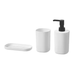 IKEA STORAVAN СТОРАВАН, набір для ванної кімнати 3 предмети, білий 704.290.03 фото