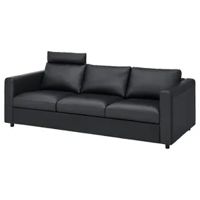 IKEA VIMLE ВИМЛЕ, 3-местный диван, с подголовником / Гранн / Бомстад черный 993.062.52 фото