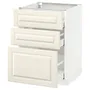 IKEA METOD МЕТОД / MAXIMERA МАКСИМЕРА, напольный шкаф с 3 ящиками, белый / бодбинские сливки, 60x60 см 890.496.49 фото