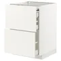 IKEA METOD МЕТОД / MAXIMERA МАКСИМЕРА, напольный шкаф с выдвиж панелью / 3ящ, белый / белый, 60x60 см 894.191.41 фото