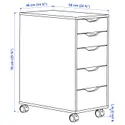 IKEA ALEX, Комод на колесиках, Темно-серый/черный, 36x76 см 695.826.80 фото thumb №6