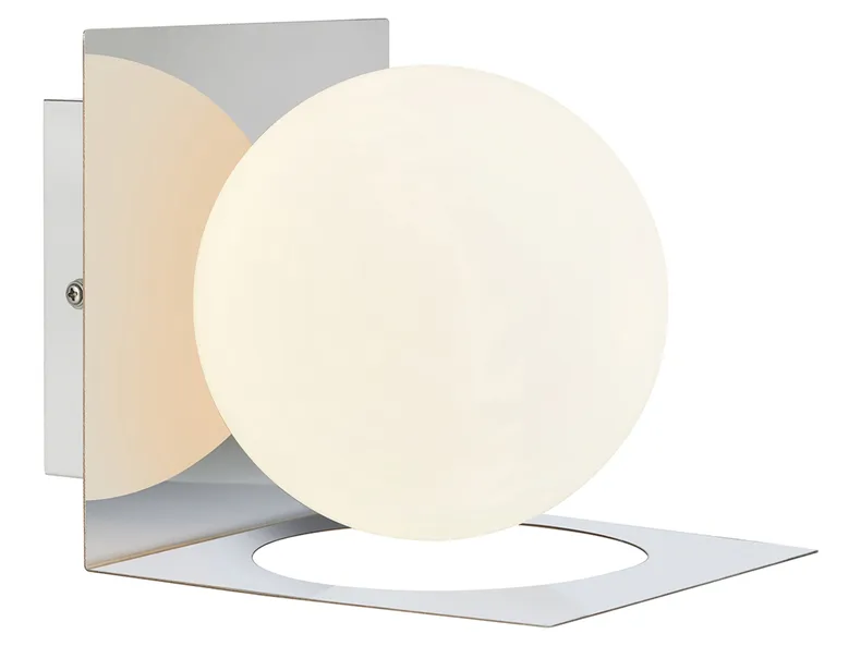 BRW Настінний світильник для ванної Zenith з метало-скляного бра біло-сріблястого кольору 070364 фото №1