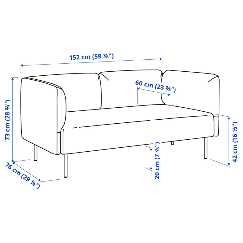 IKEA LILLEHEM, Модульный 2-местный диван, Омедненный/темно-серый металл 194.712.55 фото №4