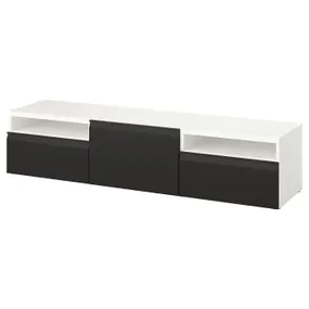 IKEA BESTÅ БЕСТО тумба под ТВ, белый и Хаммарсмед антрацит, 180x42x39 см фото