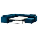 IKEA VIMLE ВИМЛЕ, чехол углового 5мест дивана-кровати, с шезлонгом/Джупарпом темно-зелено-голубого цвета 194.341.59 фото thumb №2