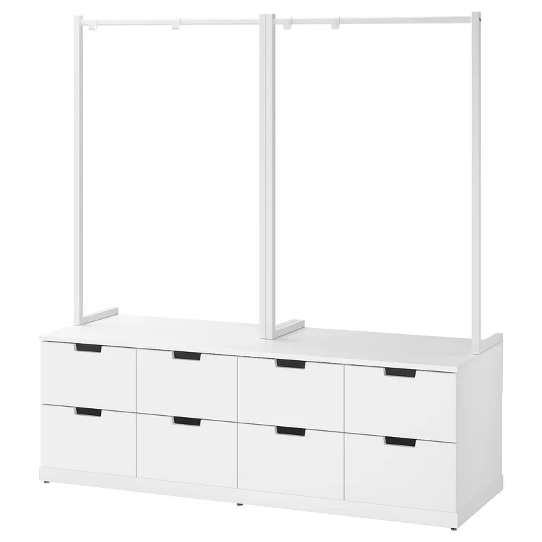 IKEA NORDLI НОРДЛІ, комод із 8 шухлядами, білий, 160x169 см 492.952.08 фото №1