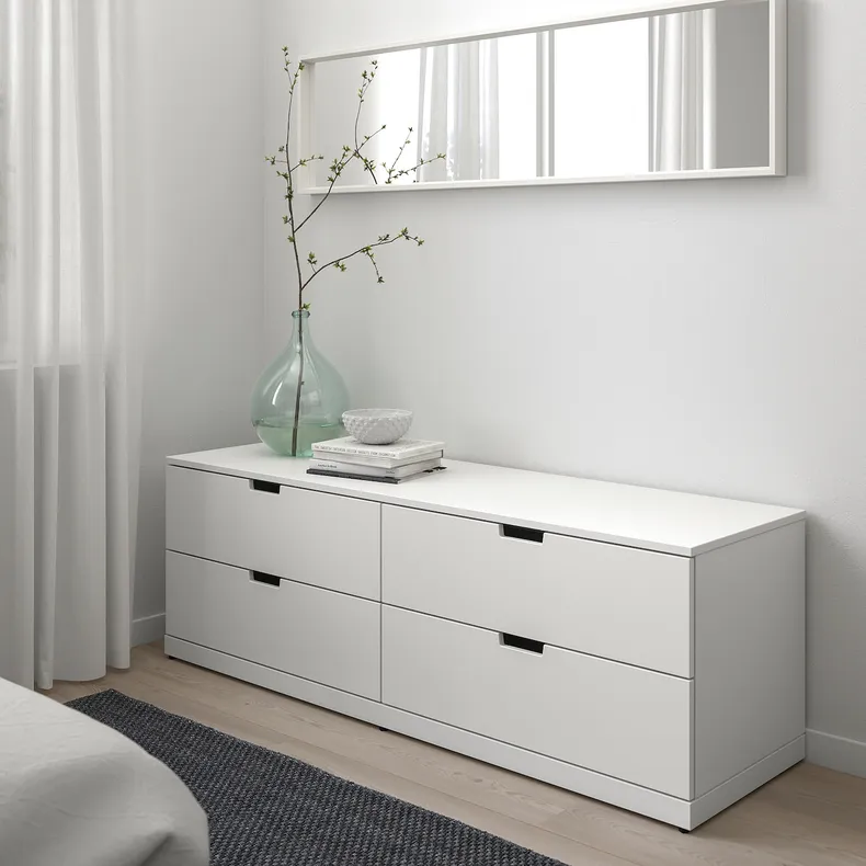 IKEA NORDLI НОРДЛИ, комод с 4 ящиками, белый, 160x54 см 492.394.96 фото №2