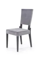 Кухонний стілець оксамитовий HALMAR Sorbus Velvet, оббивка - сірий / ніжки - масив бука фото thumb №1